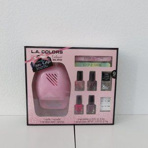 (#I-1) Pink 9-Piece Mani Rush Manicure Gift Set With Nail Dryer